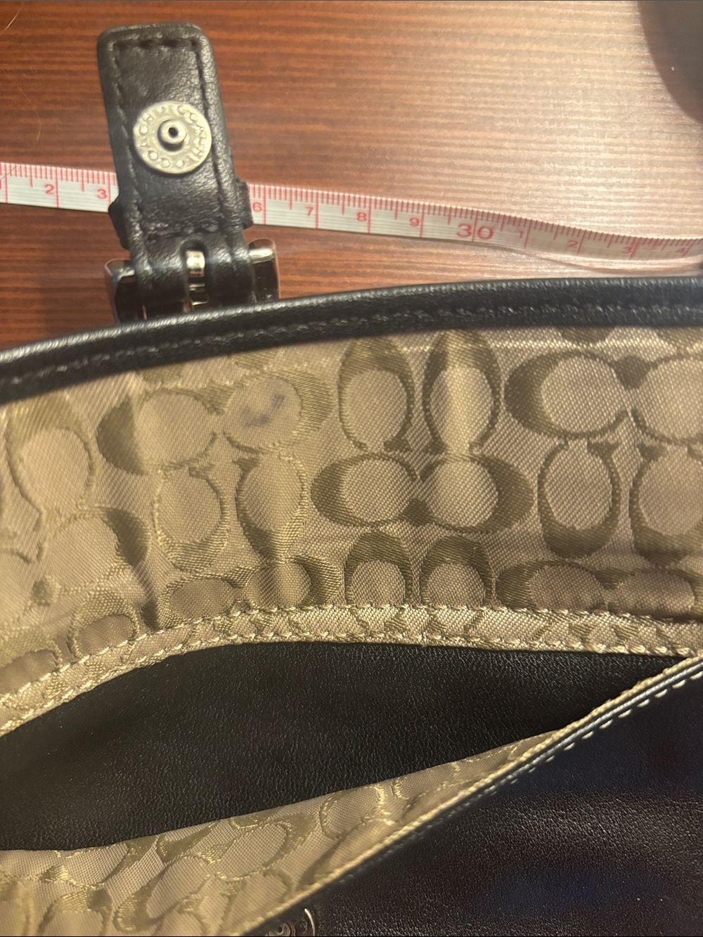 Coach Black Leather Wristlet with Silver Buckle - Picture 6 of 6
